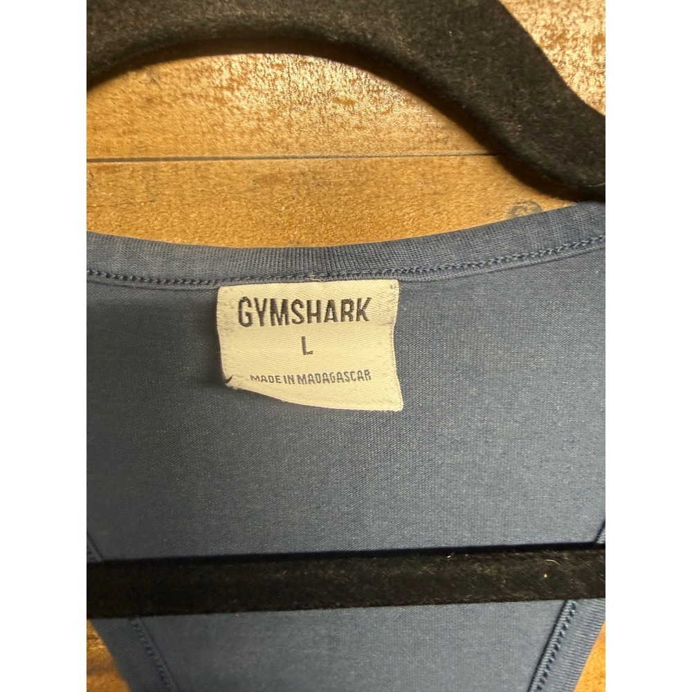 Gymshark Mens Racerback Stringer Tank Top Navy Blue Large L A1A2P Logo Workout - Picture 5 of 7